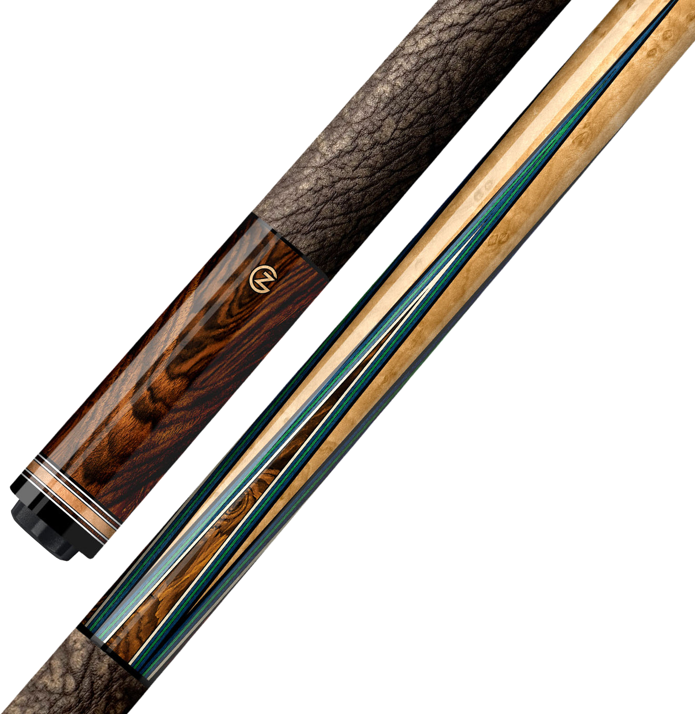 Tempest T8 Teal Burl carbon cue, butt and shaft